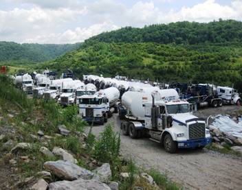 fracking water trucks