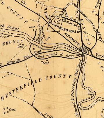 Map of the Chesterfield Railroad.