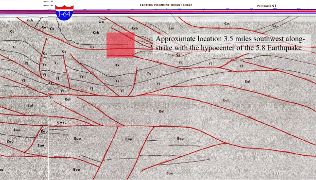 Generalized Map of Central Virginia Seismic Zone