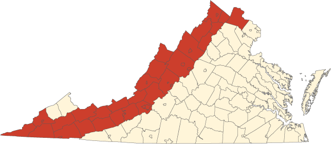 Virginia counties containing karst topography