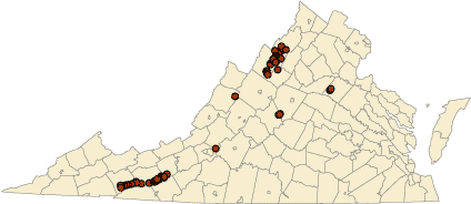 Zinc mines and prospects in Virginia