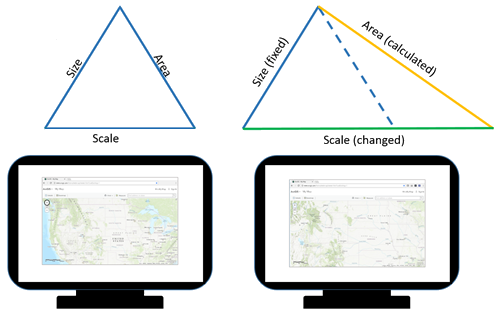 Map area automatically calculated when size is fixed and scale changes